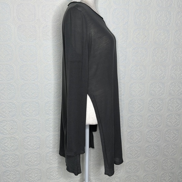 Eileen Fisher | Lightweight Sheer Knit Tunic in a Charcoal Color - Picture 2 of 9